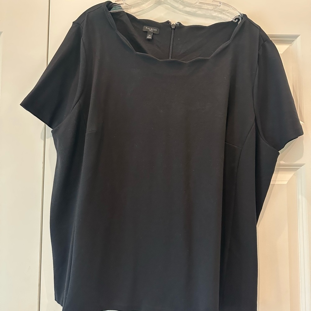 Talbots Black Boxy Short Sleeve T-Shirt
